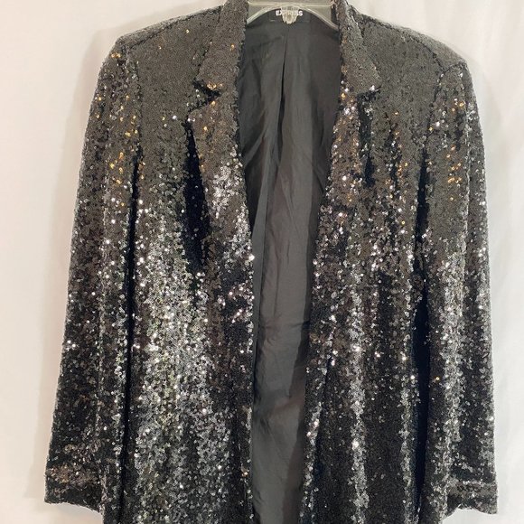 Express Jackets & Blazers - SOLD Express Black Sequin Open Blazer Jacket NWOT Women's Size Medium